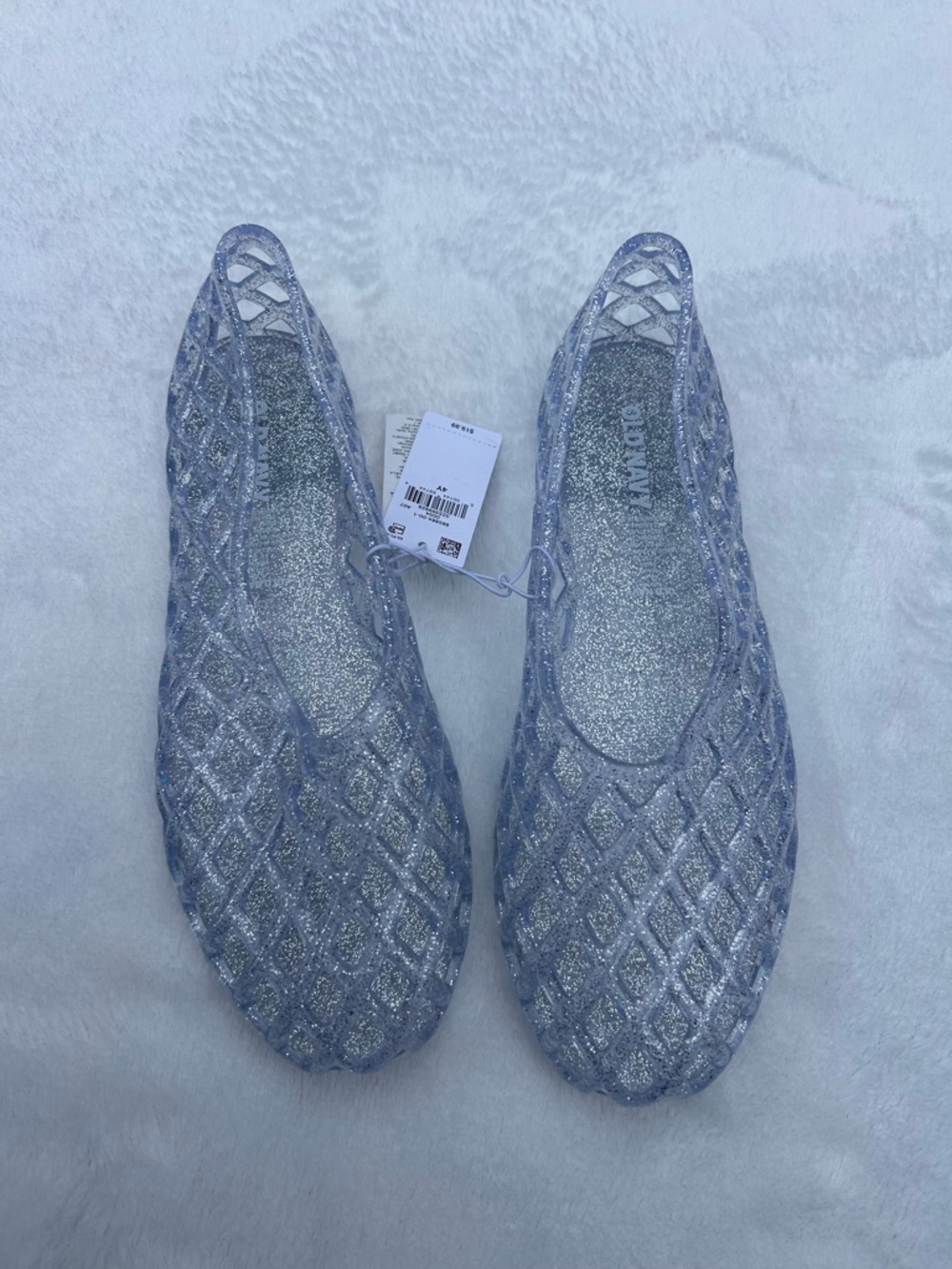 Old Navy Glitter Jelly Flats - Silver